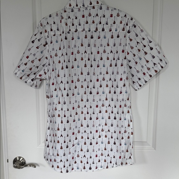 Nicole Miller White Shirt with Guitar Pattern - Picture 6 of 6